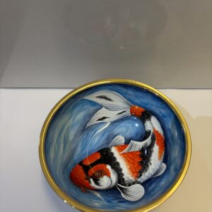 Koa Carp Dish by Elliott Hall Enamels